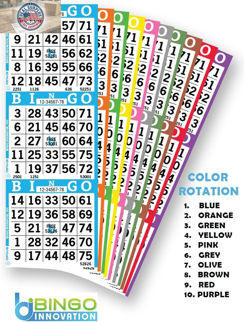 Bingo Books – 3 Faces, 10 Pages Each, 100 Disposable Game Books – Bold Dauber Sh