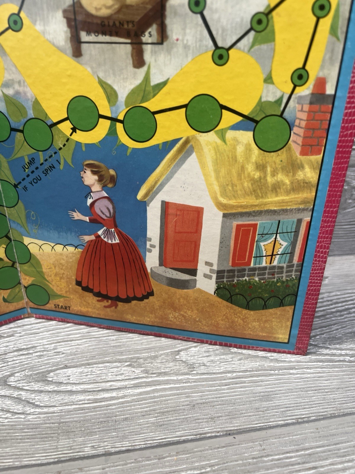 Vintage 1957 Jack & the Beanstalk Adventure Game BOARD ONLY Transogram