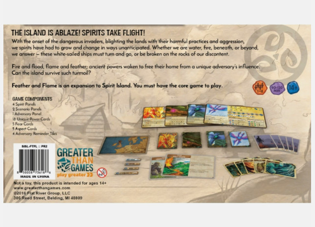 Greater Than Games Spirit Island Feather & Flame Expansion Board Game Strategy