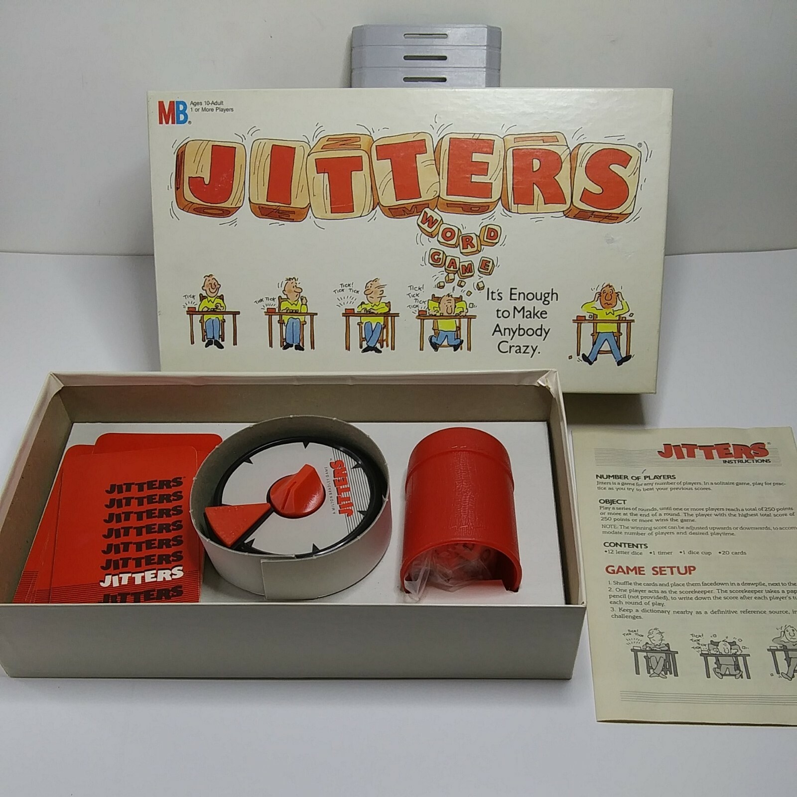 1986 Milton Bradley JITTERS Word Game . 100 % Complete 1 or More Player Age 10+