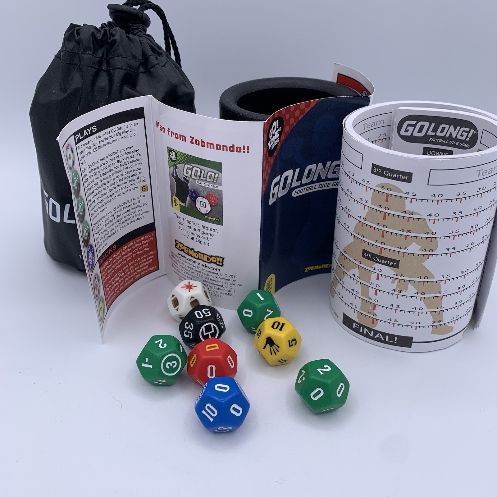 GoLong! Football Dice Game Travel Edition Zobmondo 2012 Family Fun NFL Fan Game