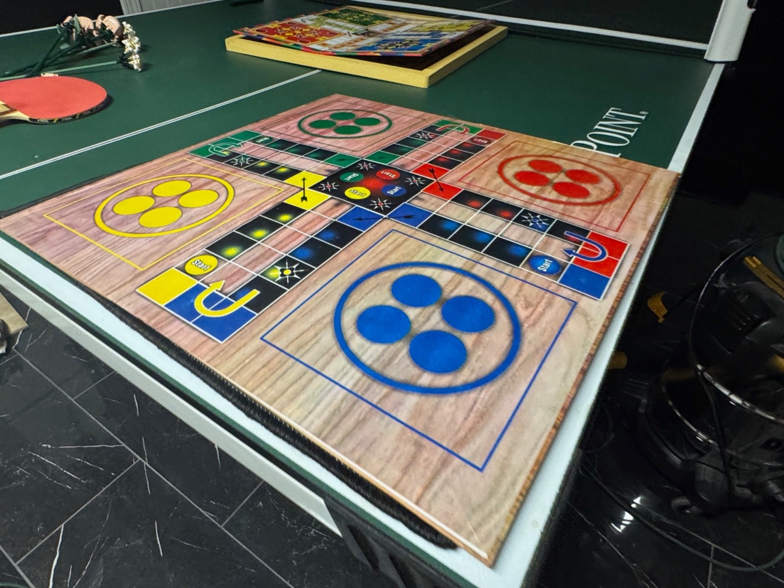 Laminated Ludo Board Game 24 Inches With Pieces and Dice Handmade Smooth Finish