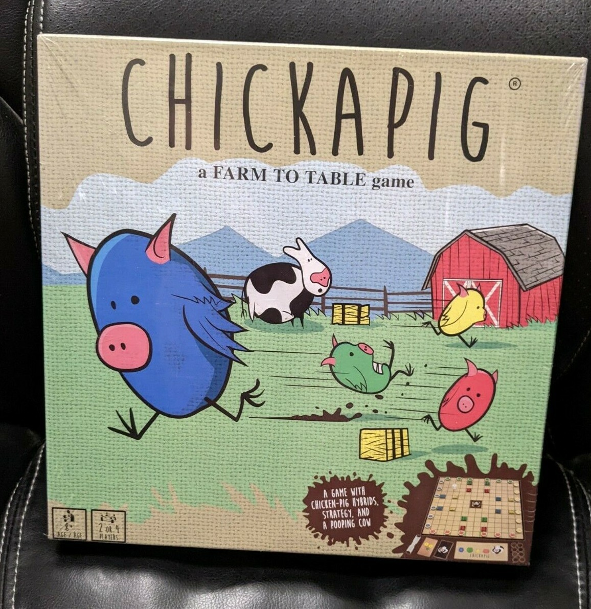 CHICKAPIG Farm to Table Family Board Game_Organic Feel_Ages 8+_Pooping Cow_