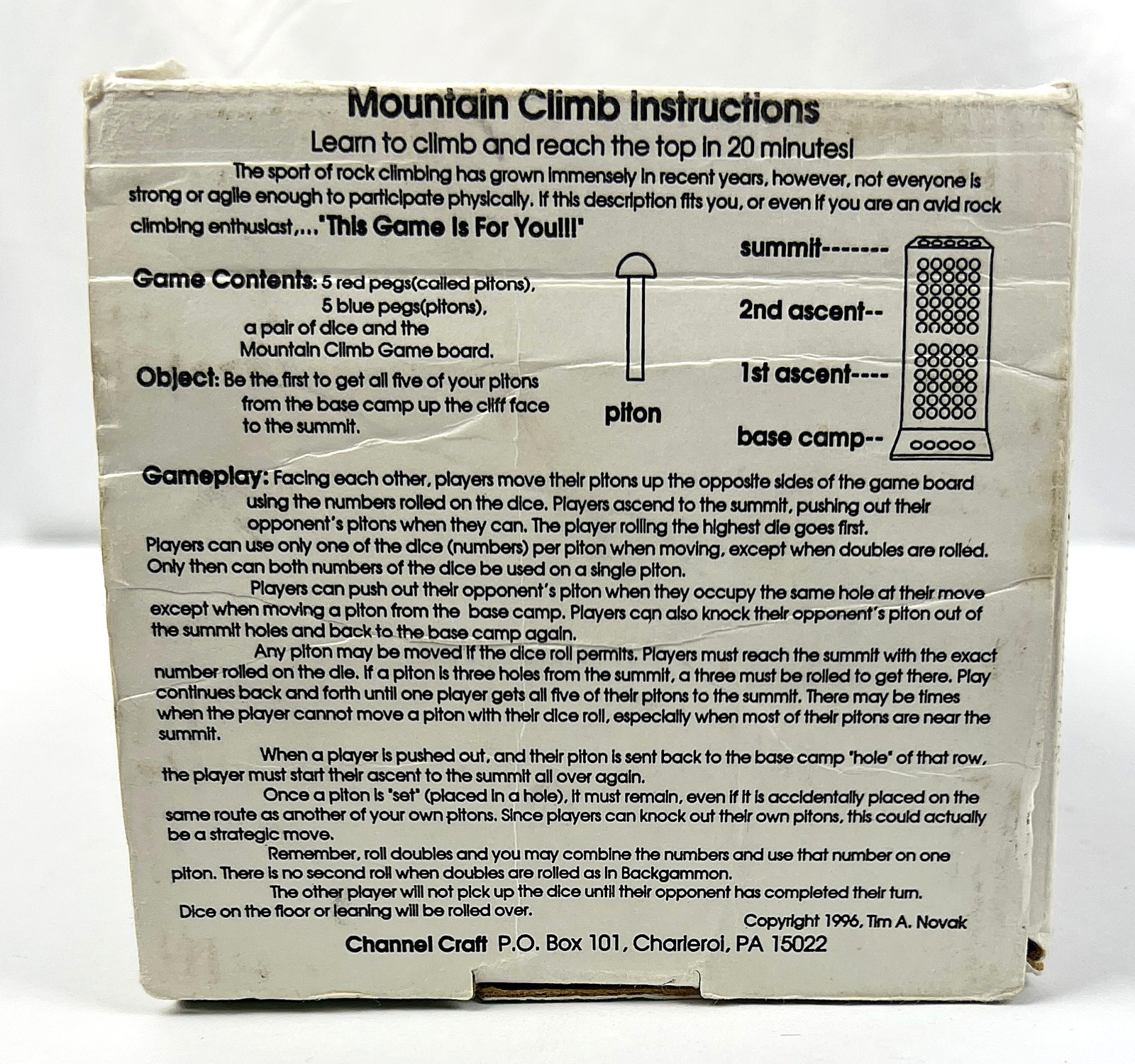 NEW VTG Mountain Climb Game – Wood Peg Board Strategy Channel Craft Made in USA