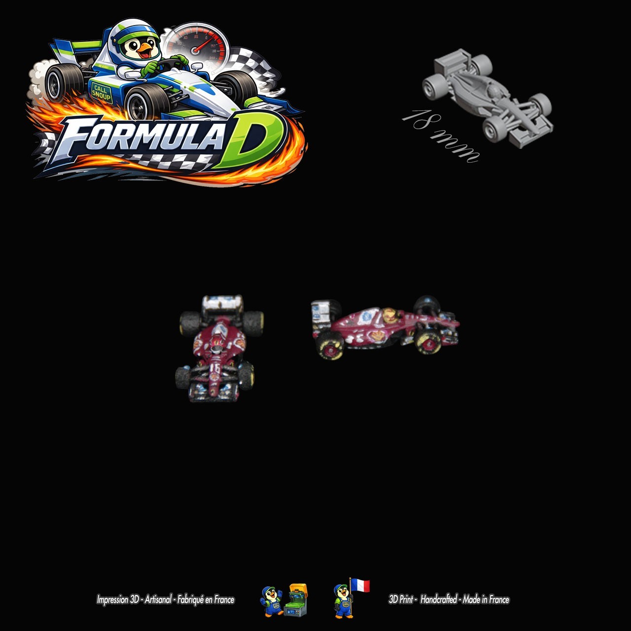 10 miniatures de Formule 1 – Formula D / Formule Dé (F1 18mm unpainted)