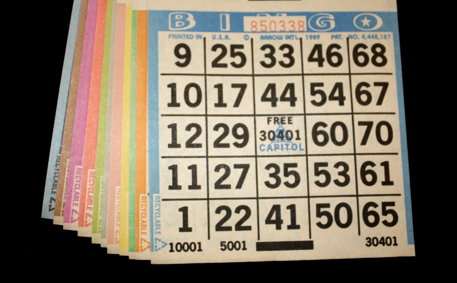 BINGO PAPER Cards sheets 3 on 11 Blue Border – 10 pack