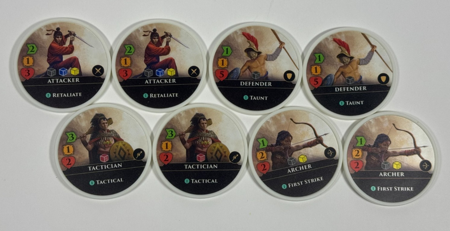 Hoplomachus Victorum Board Game Neutral Unit Chips Set of 8 COMPLETE Chip Theory