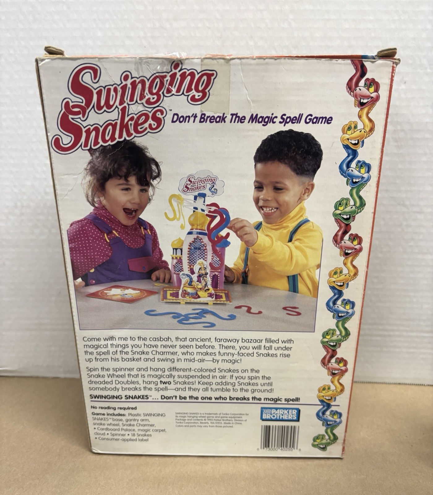 SWINGING SNAKES 1993 Vintage Parker Brothers Board Game COMPLETE