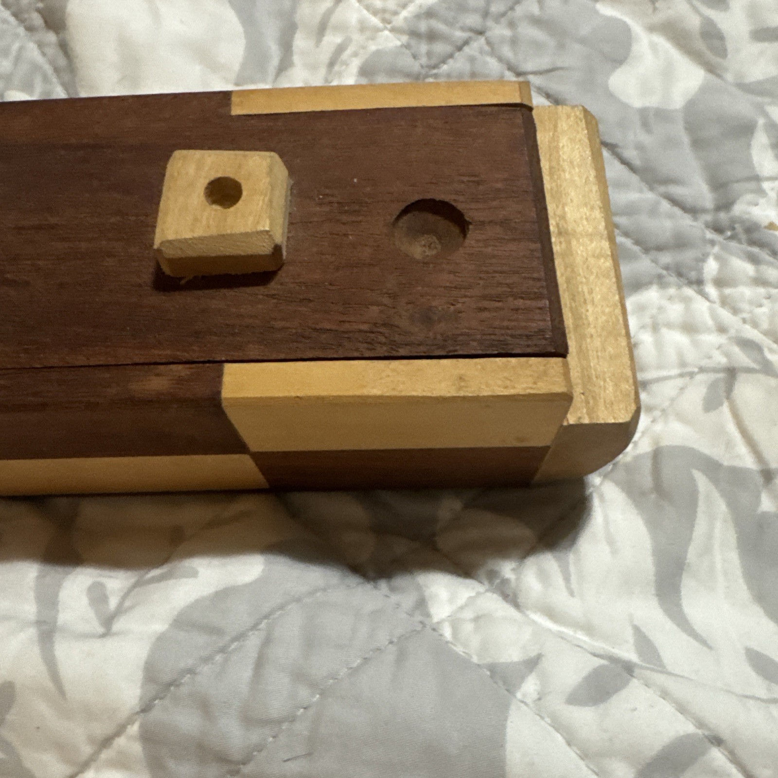 Handcrafted Wooden Dominoes Boat Box Colombia 15 Domino’s Missing Sail