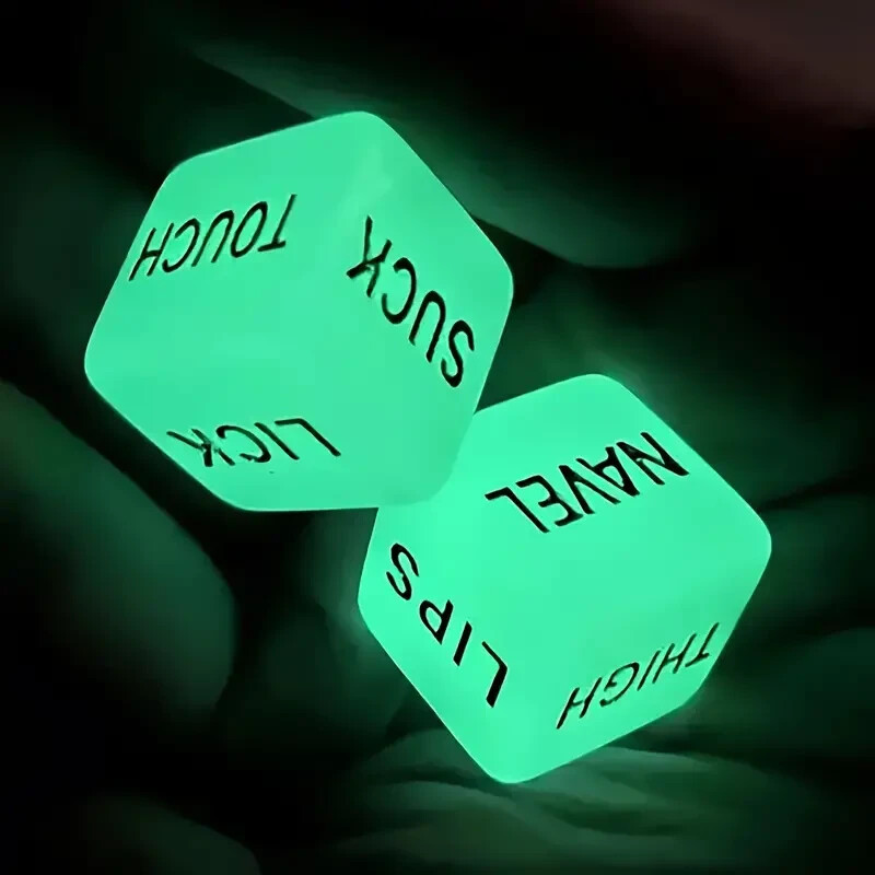 2pcs Glow In The Dark Sexy Dice For Couple, Intimate Anniversary, Valentines Day