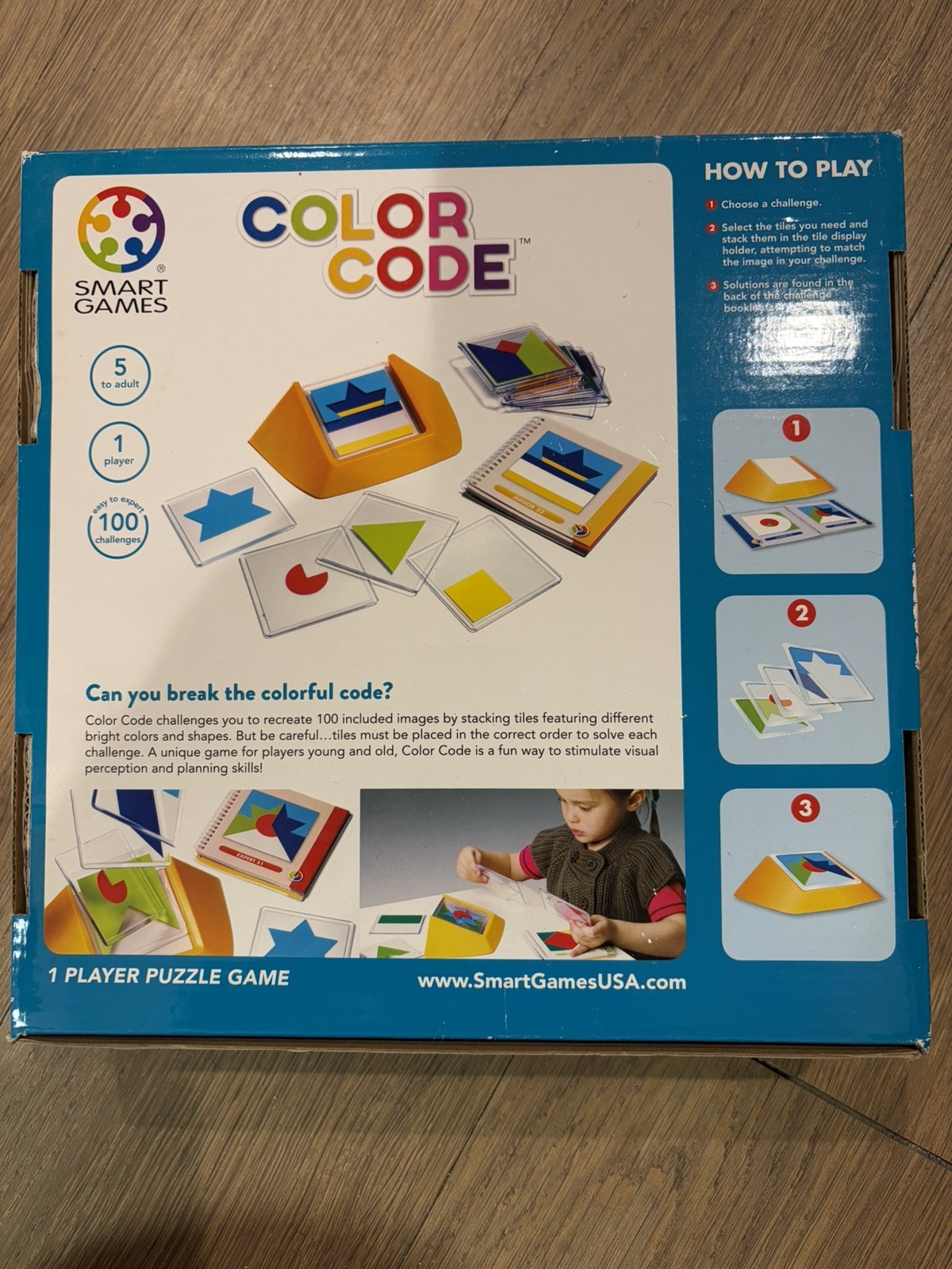 SmartGames Color Code Puzzle Game 1 Player Brain Teaser Logic 100 Challenges 5+