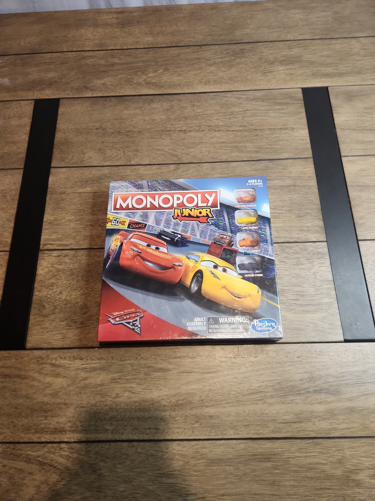 Hasbro Monopoly Junior Disney Pixar Cars Board Game Character Tokens Ages 5+ 2-4