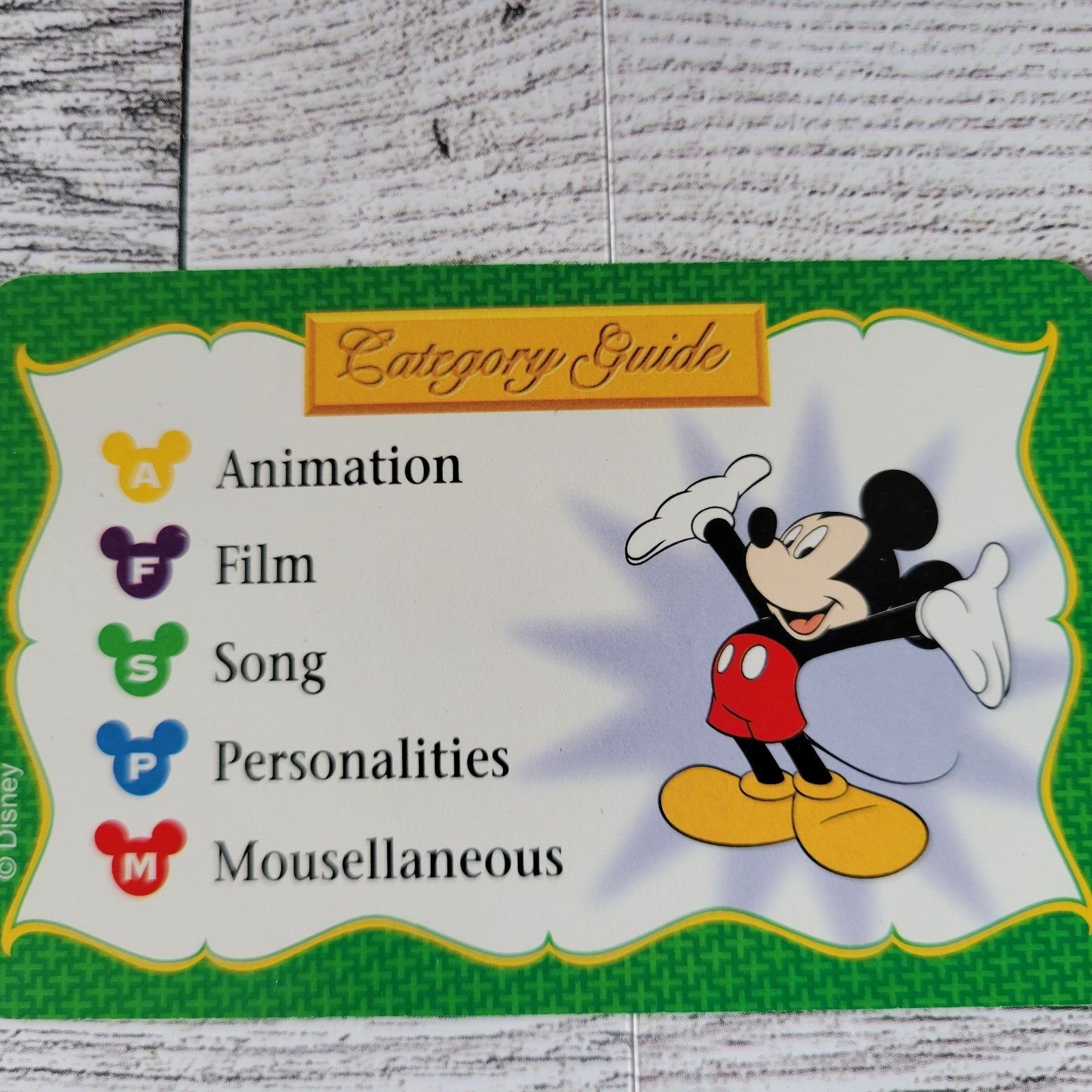 The Wonderful World of Disney Trivia Game Replacement Cards 1997 Kids Adults Car