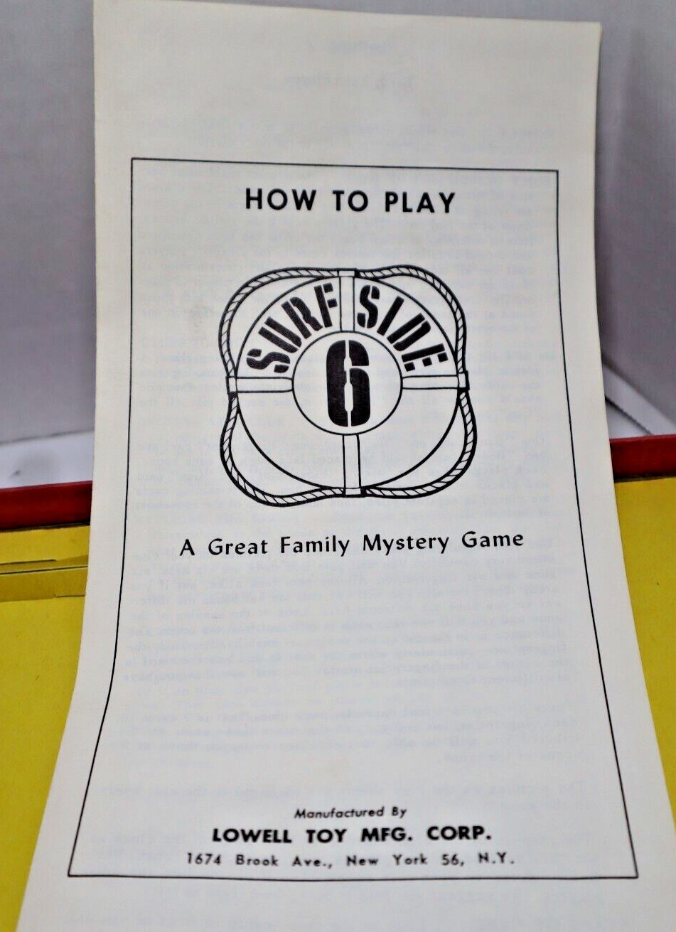 1962 Lowell Toy Co. Surf Side 6 Game Complete EXIB RARE