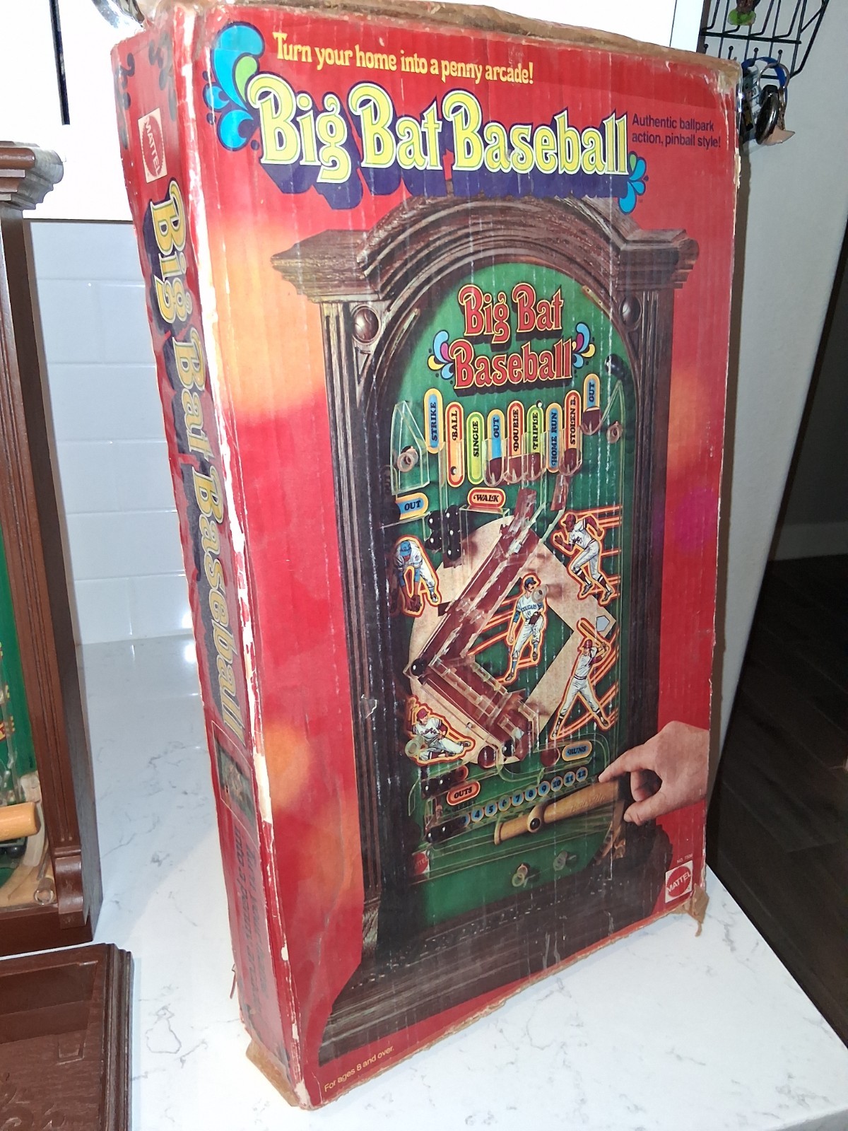 Vintage 1975 Mattel Big Bat Baseball Game Arcade/Pinball Style Complete Working*