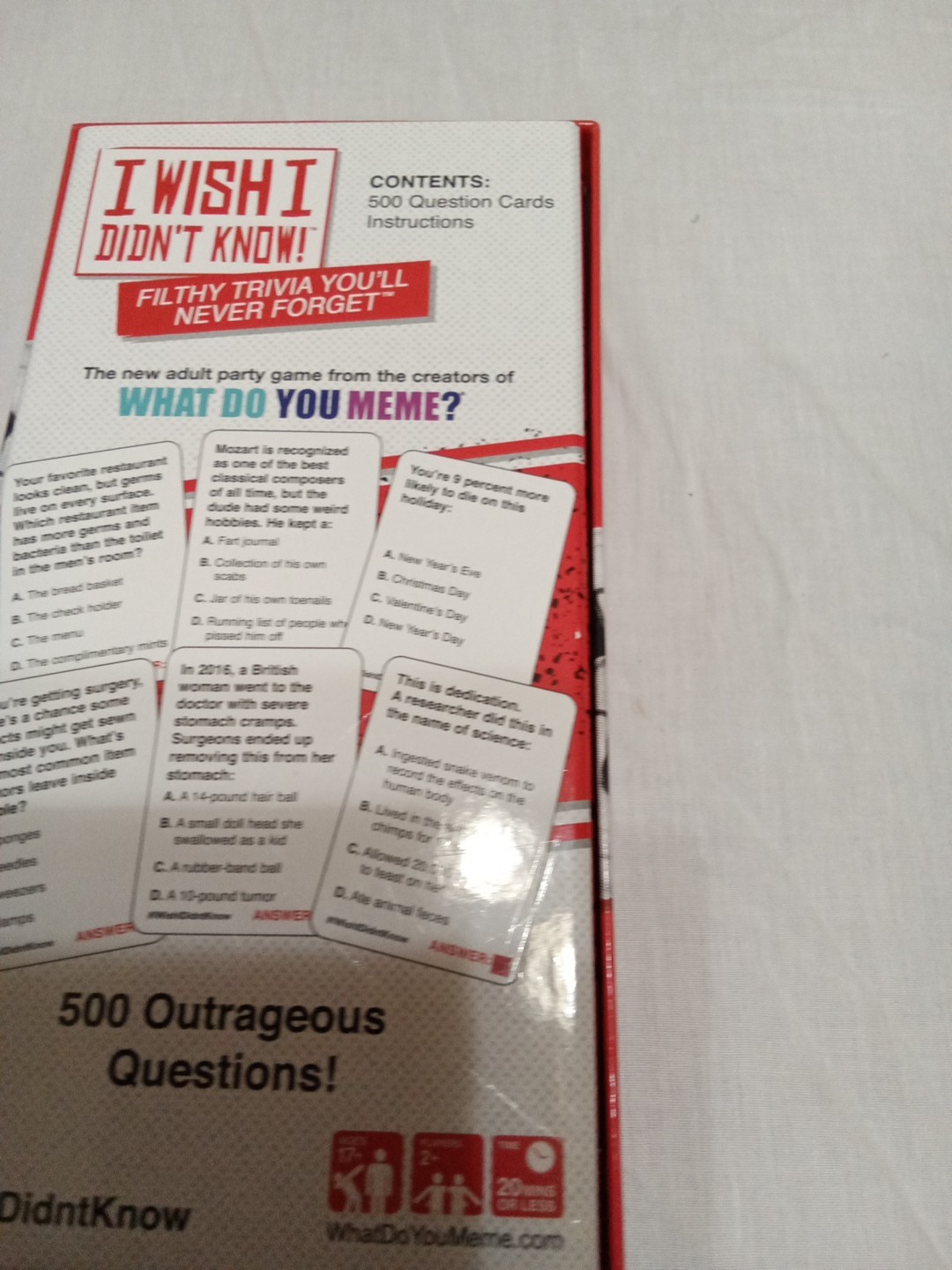 I Wish I Didn’t Know! The Filthy Trivia Adult Party Card Game What Do You Meme?