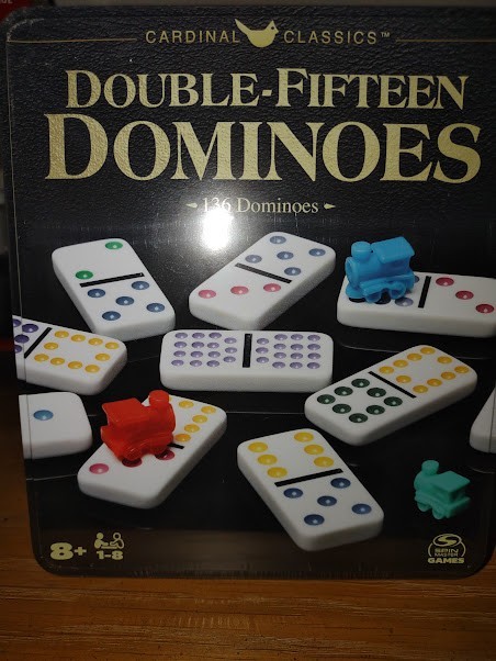 Cardinal Classics Double Fifteen Dominoes Set in Storage Tin | Line 15