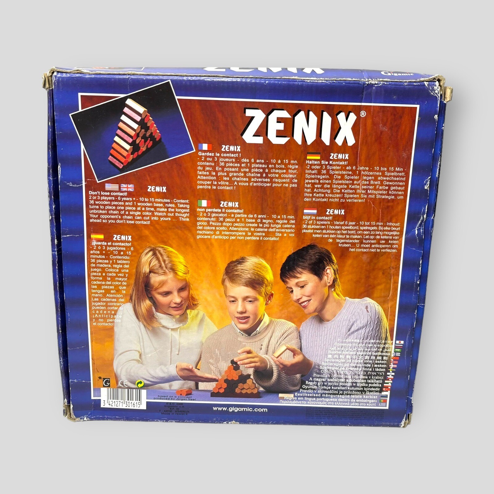 Zenix Wooden Stacking Party Board Game Gigamic 2000 Vintage France COMPLETE