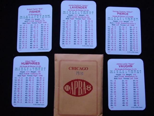 1915 APBA : CHICAGO CUBS Baseball Team Set : 25 players cards (2012)