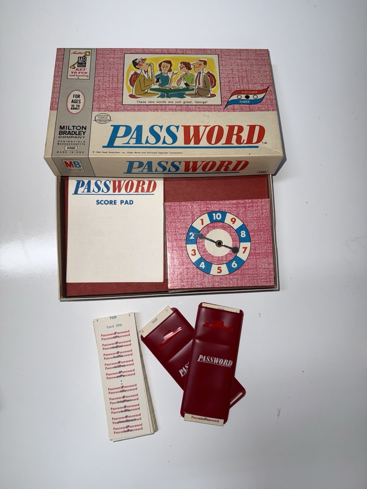 Vintage 1962 Password Board Game MB BLUE Box Edition Vol 2 #4260 Complete