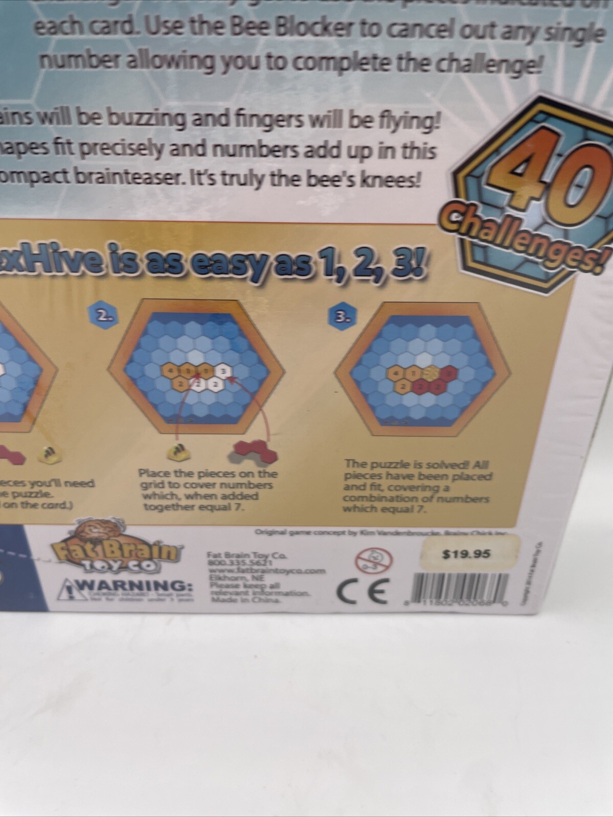 Fat Brain Toys Boardgame Hex Hive Box 40 Challenges Ages 8+ New Sealed!