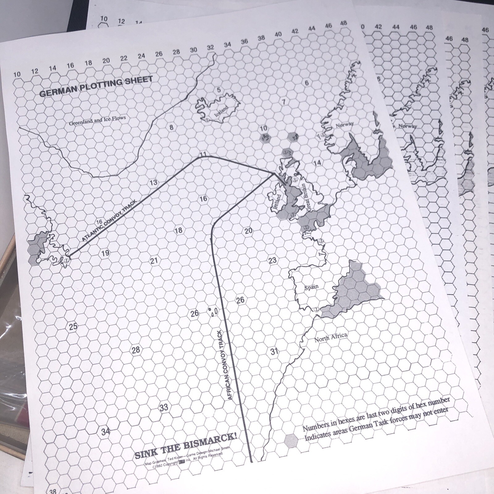Sink The Bismarck! Board Game by 3W Designed by Michael Smith 1992 Stock# 729 C2