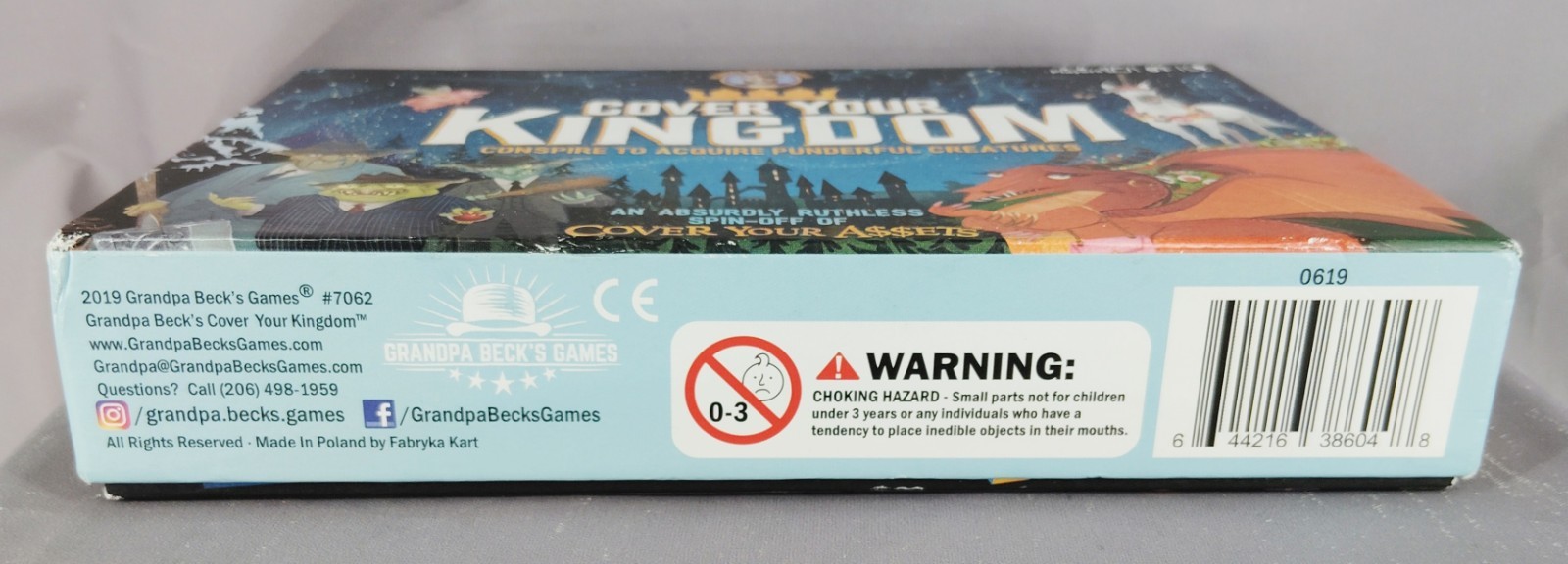 Grandpa Beck’s Cover Your Kingdom Complete Board Game 2019 Excellent Condition