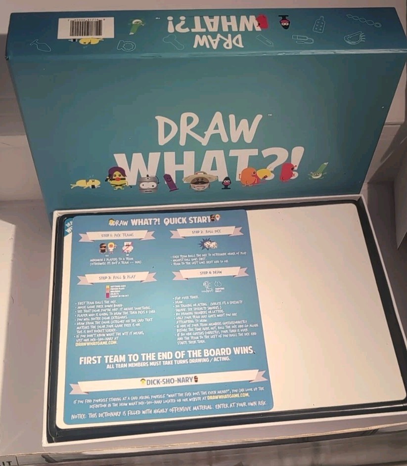Draw What?! Adult Party Board Game ADULT CONTENT Humor RARE 2015 COMPLETE
