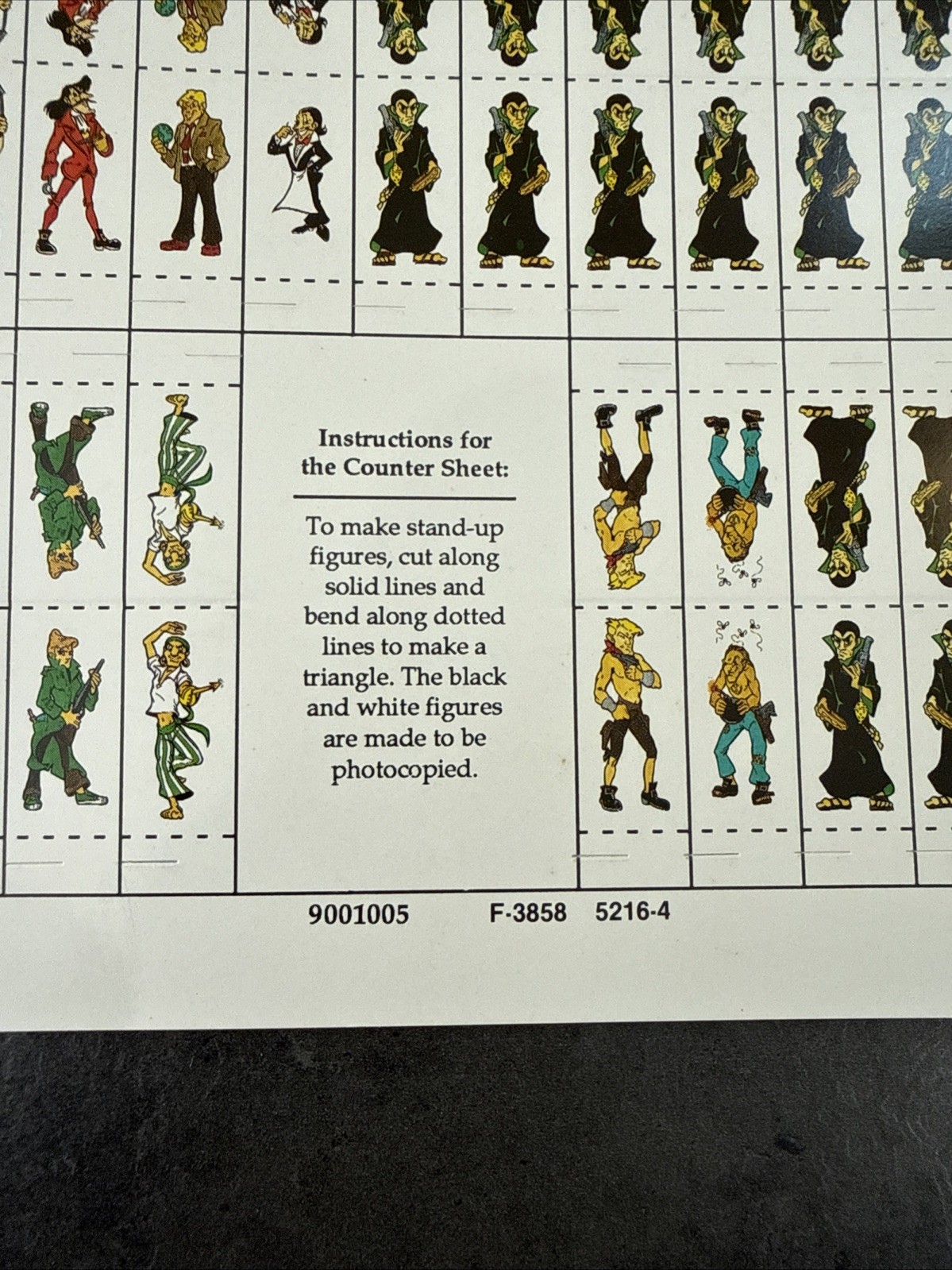 Unknown 1980s/90s RPG Game Unpunched Counter Sheet