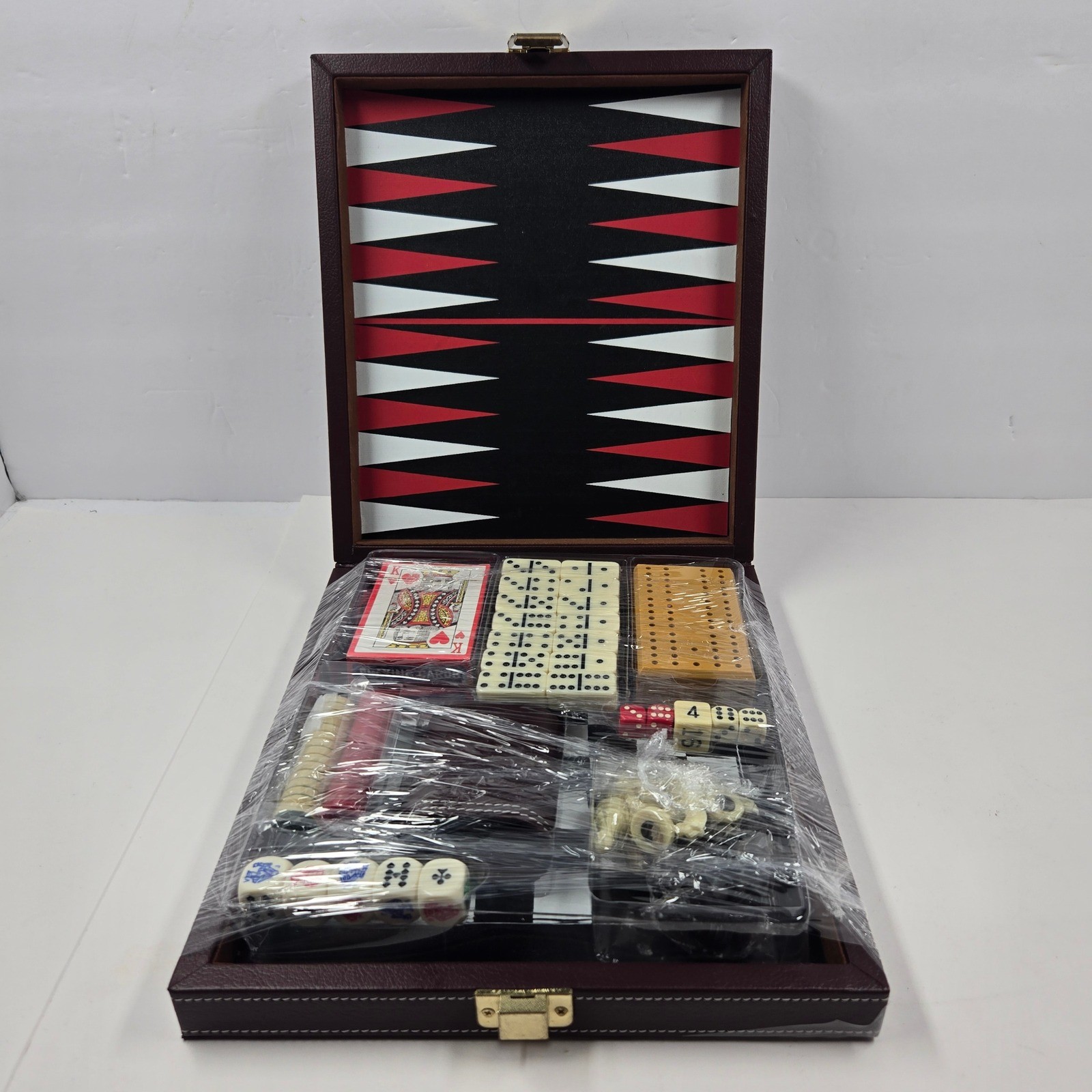 Remy Martin Cognac 5-in-1 Game Set Backgammon Chess Dominoes Cribbage Checkers