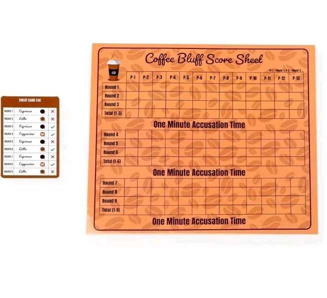 Coffee Bluff, Friends and Family game night companion, Card Games for Adults