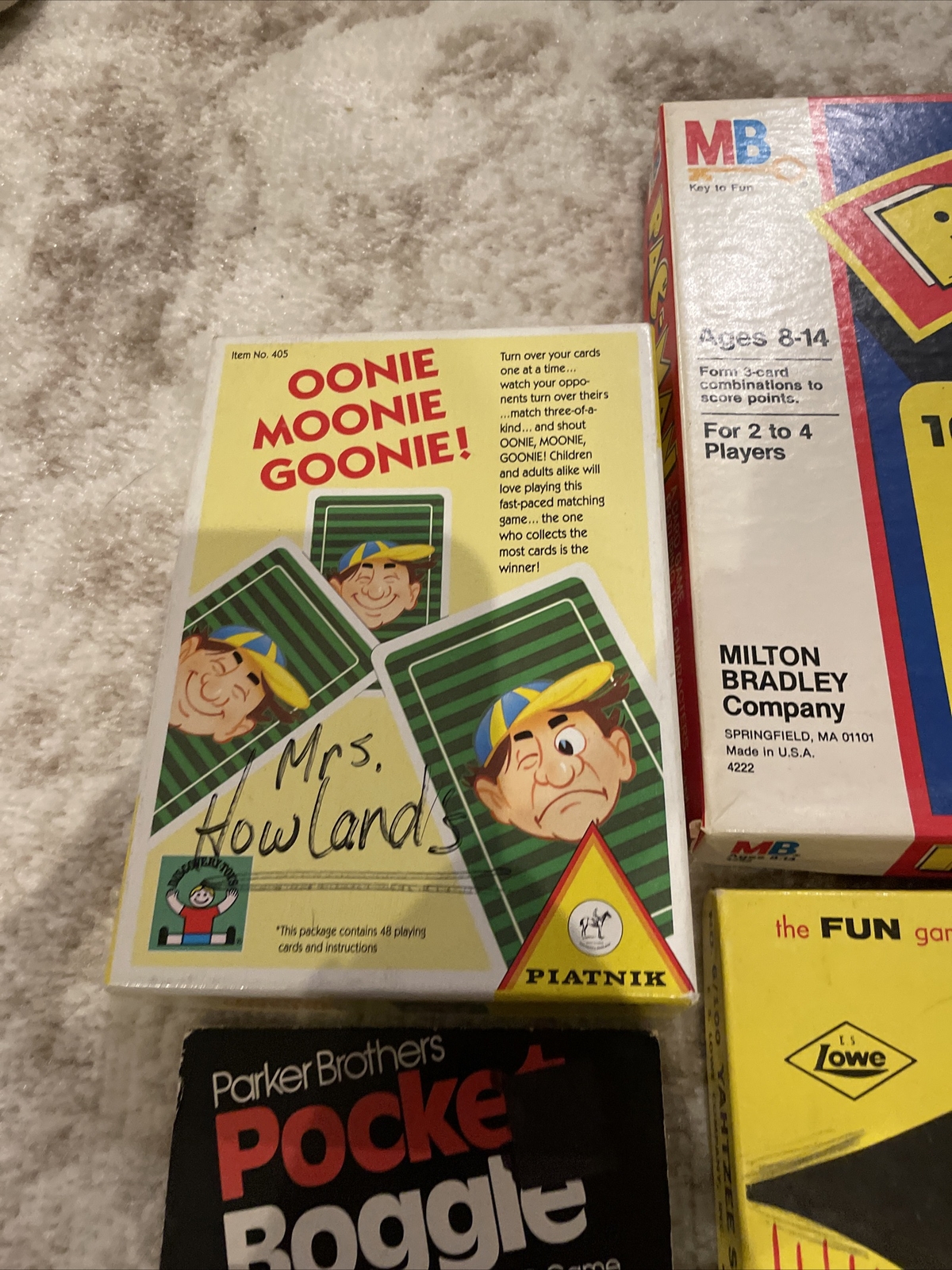 Vintage Lot Of Games Pac-Man Oonie Moonie Goonie Pocket Boggle Yahtzee Take 5