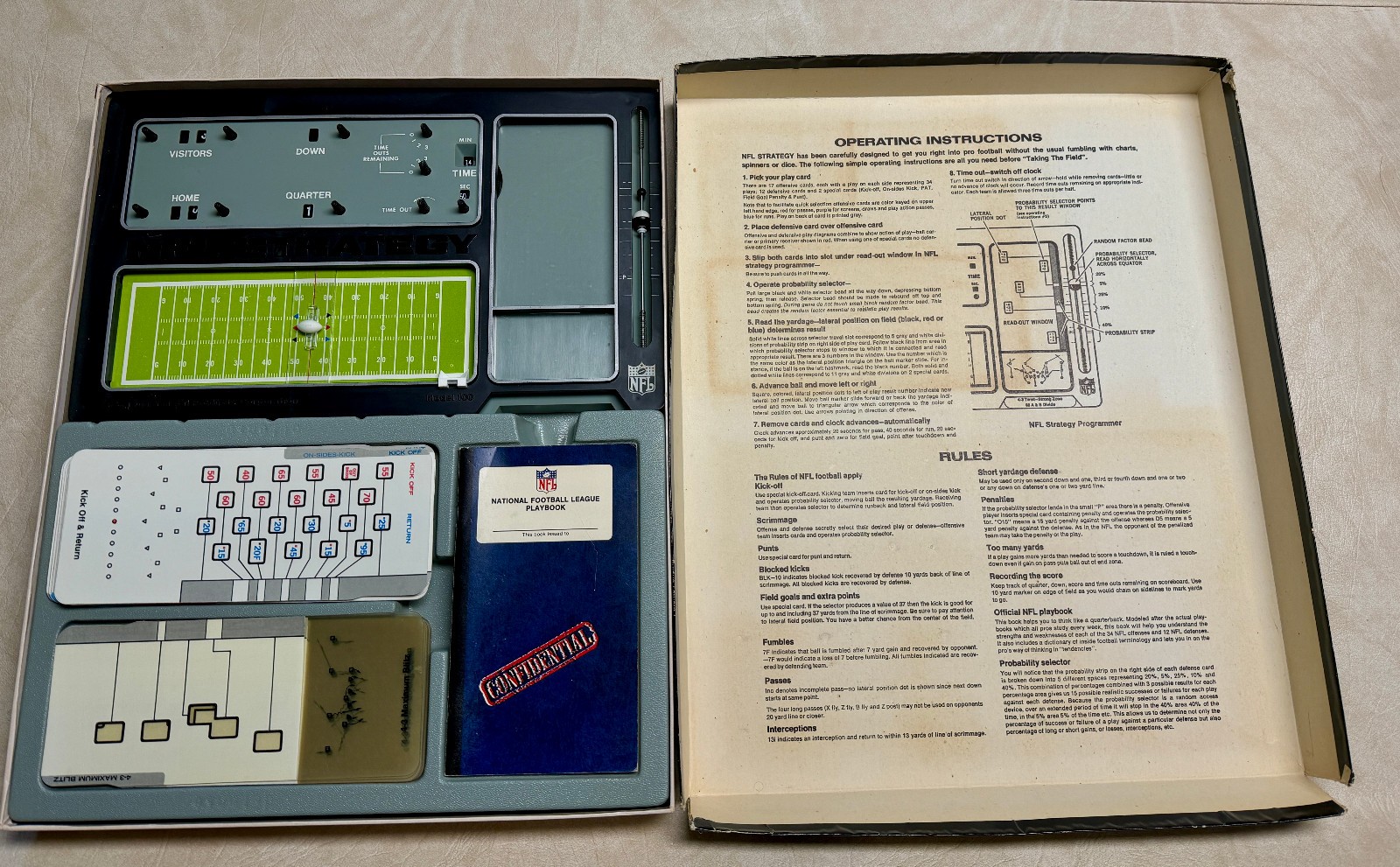 Vintage 1972 Tudor NFL Strategy Game Model 100 100% Complete All Parts Verified