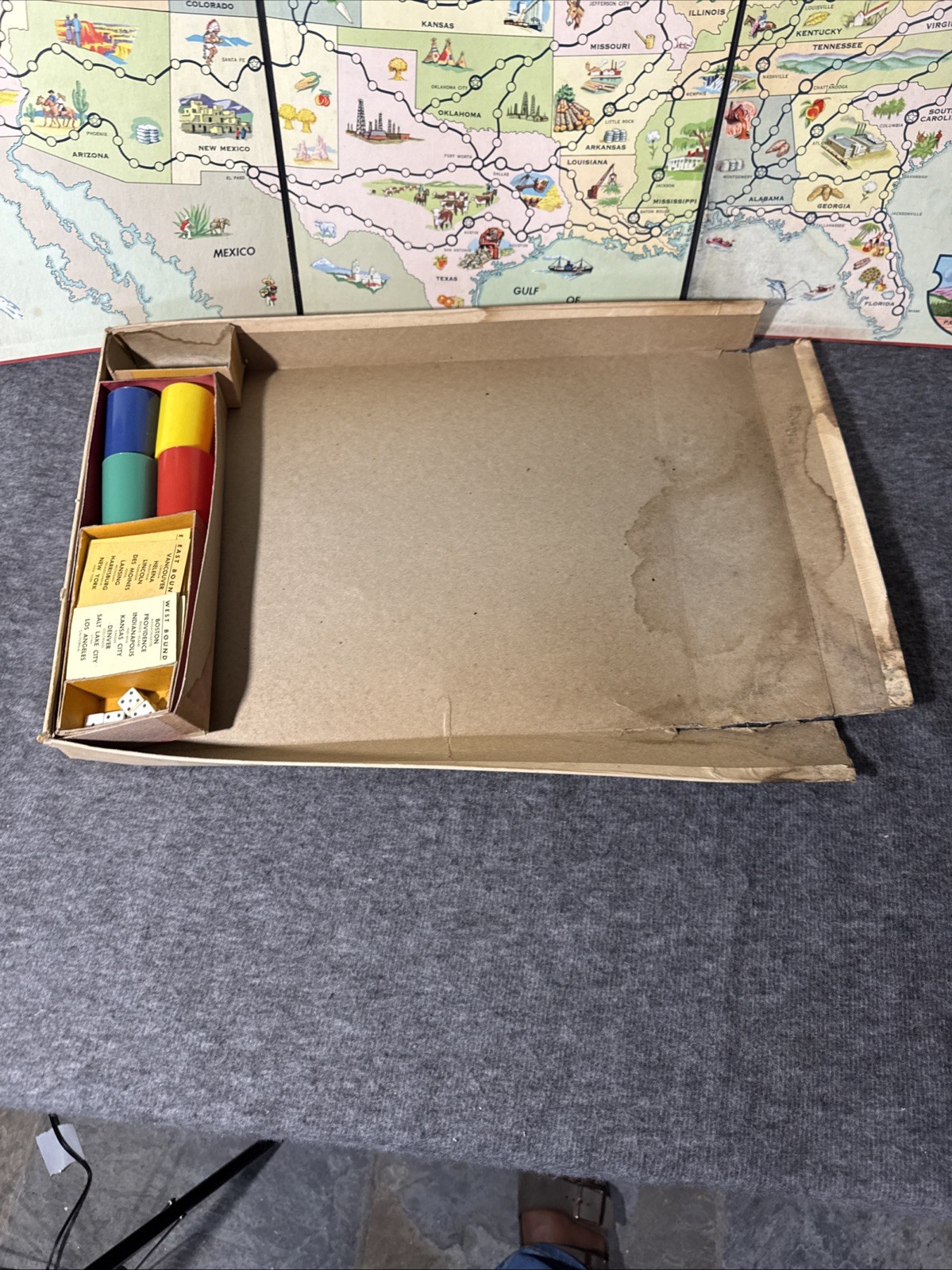 America Across The Continent Parker Bros vintage board games 1950s