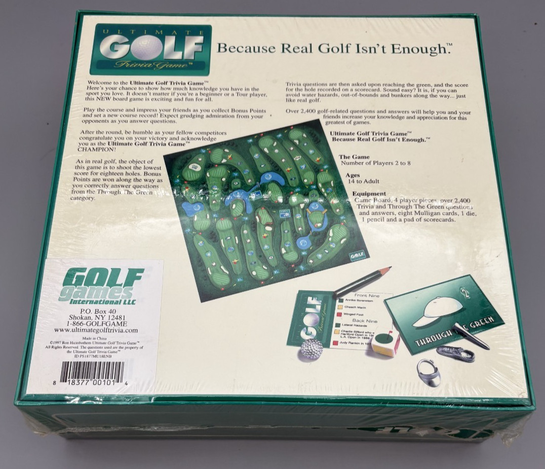 Ultimate Golf Trivia Board Game NEW + SEALED, NOS 2 to 8 Players 2,400 Questions