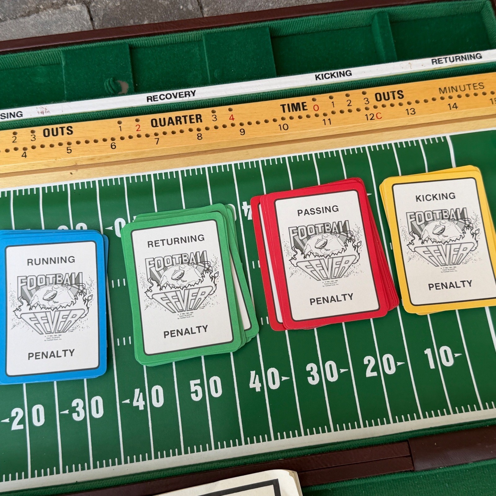Vintage Football Fever Board Game Strategy Sports Briefcase Complete