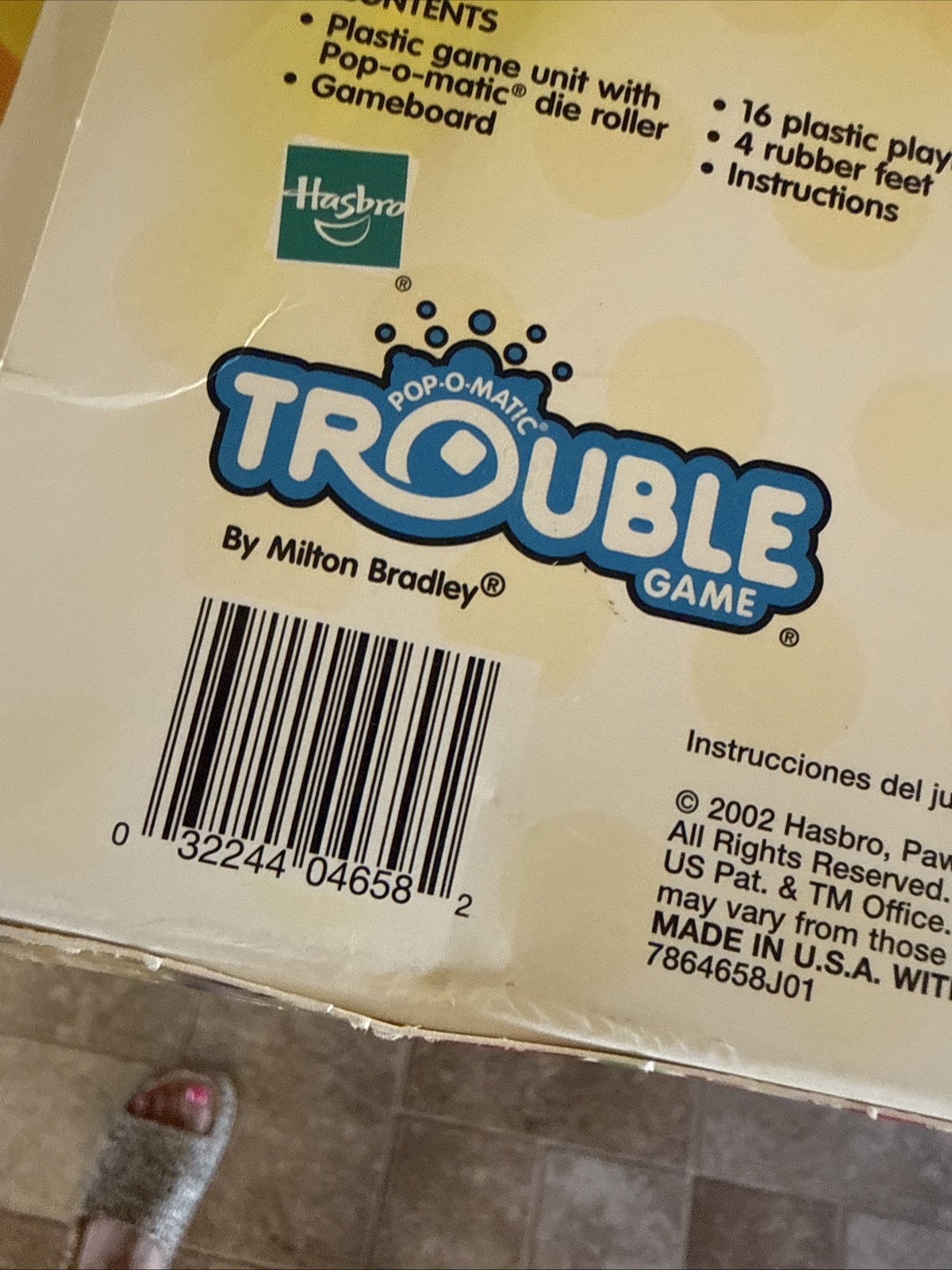 Trouble Game COMPLETE Hasbro 2002 Pop O Matic Classic Board Game Kids