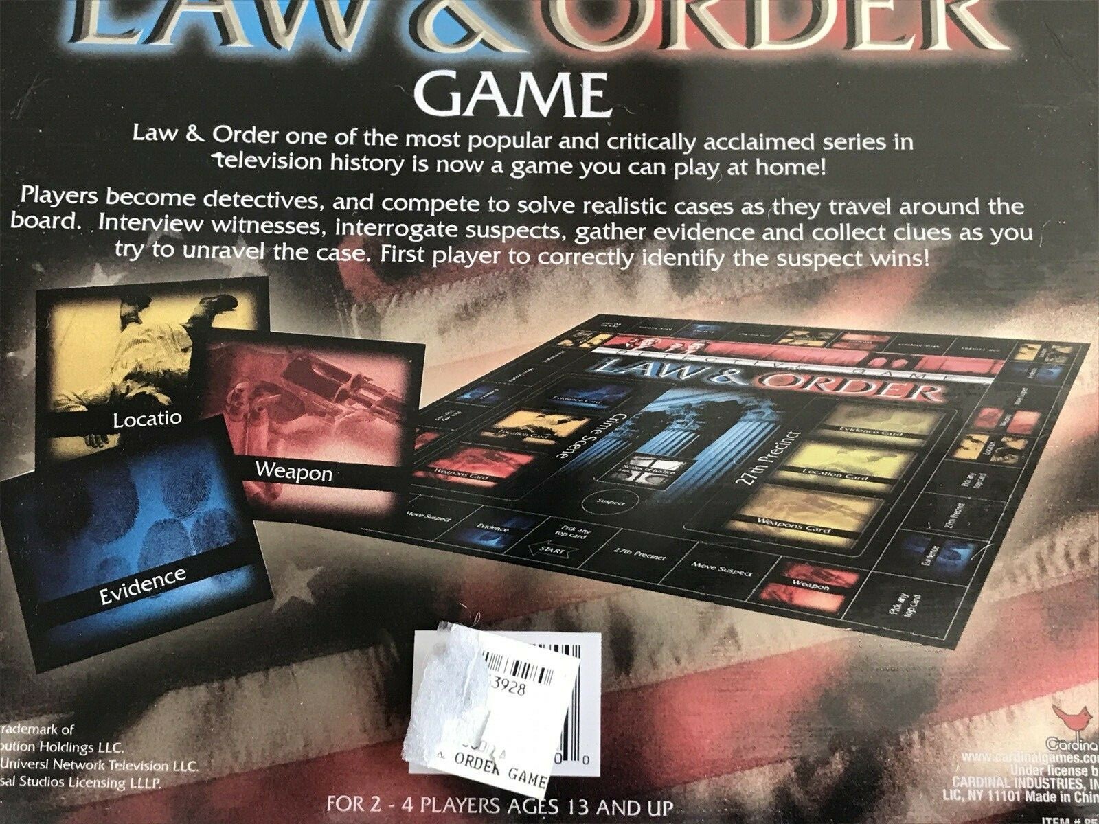 Law & Order Detective Game In Tin 2-4 Players Ages 13+ NEW