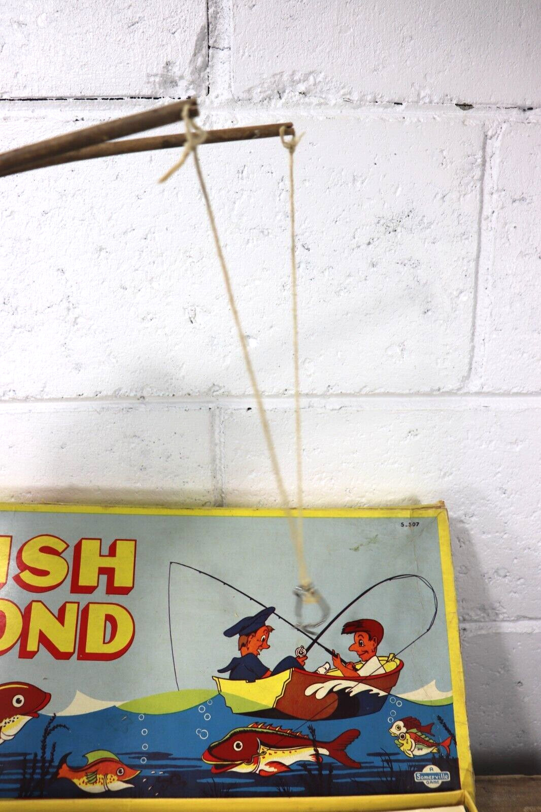 RARE Vintage FISH POND A Somerville Game 1950s/60s Children Fishing Game E4