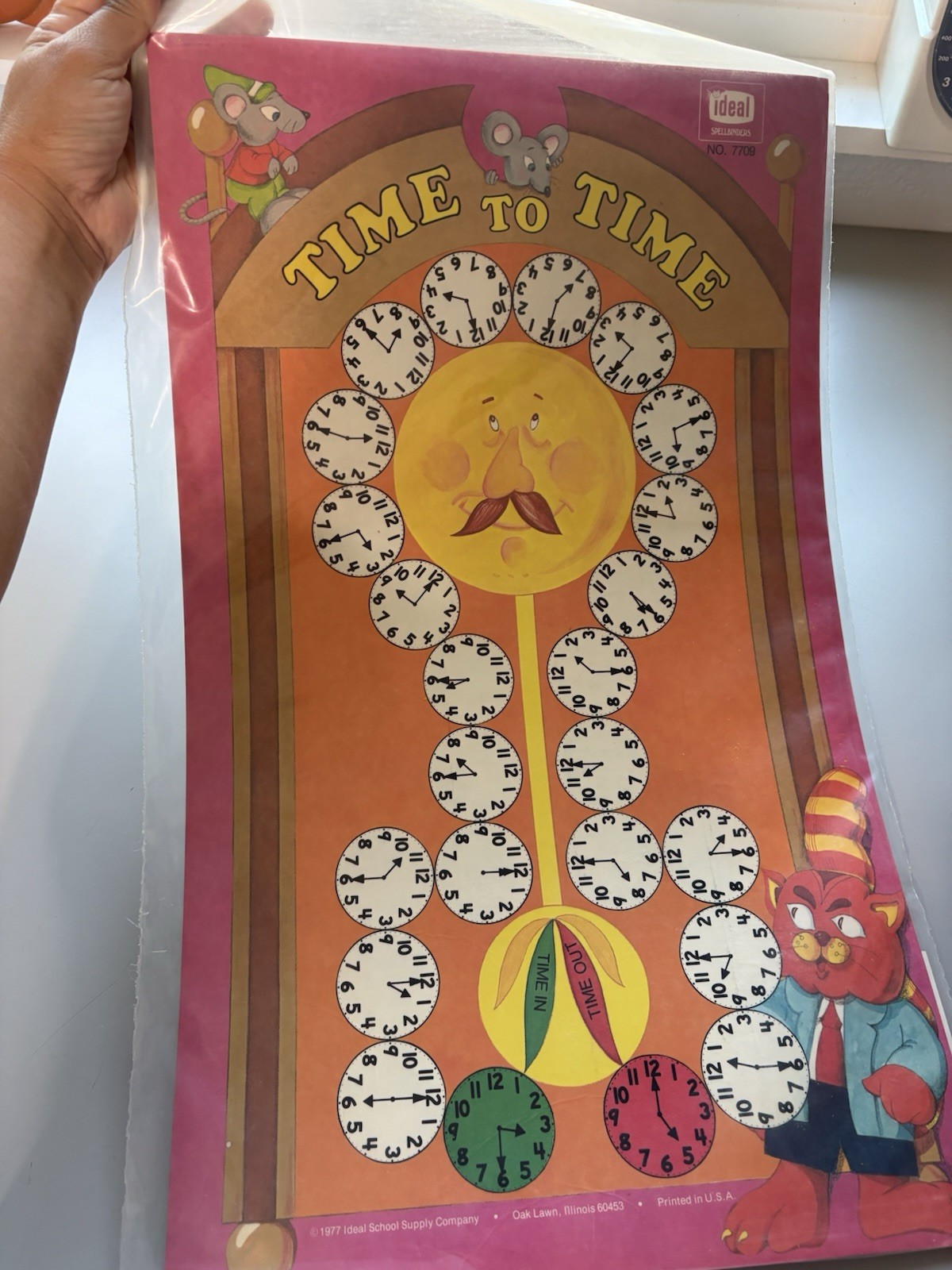 VTG 1977 Educational Game board Clock Classroom School Students Nostalgic READ