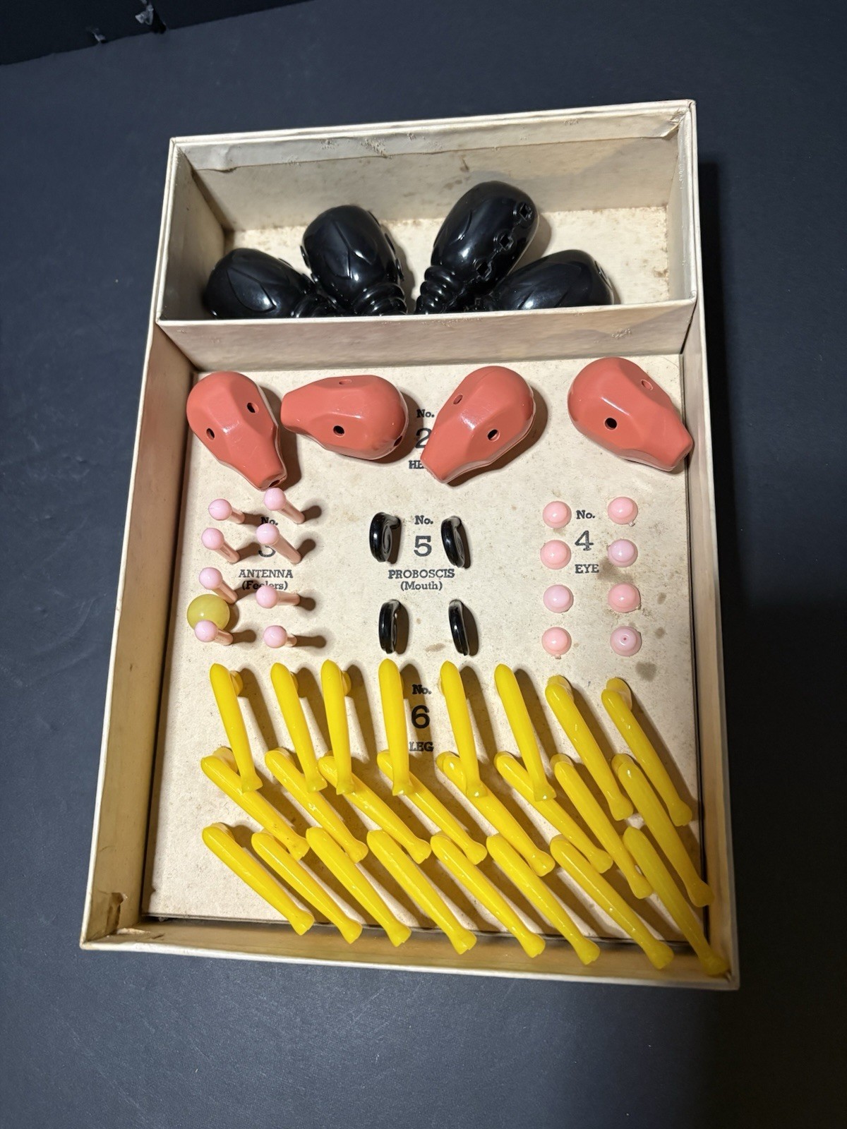 Vintage W.H. Schaper Cootie Game Complete Original Box 1940s 1950s Minneapolis