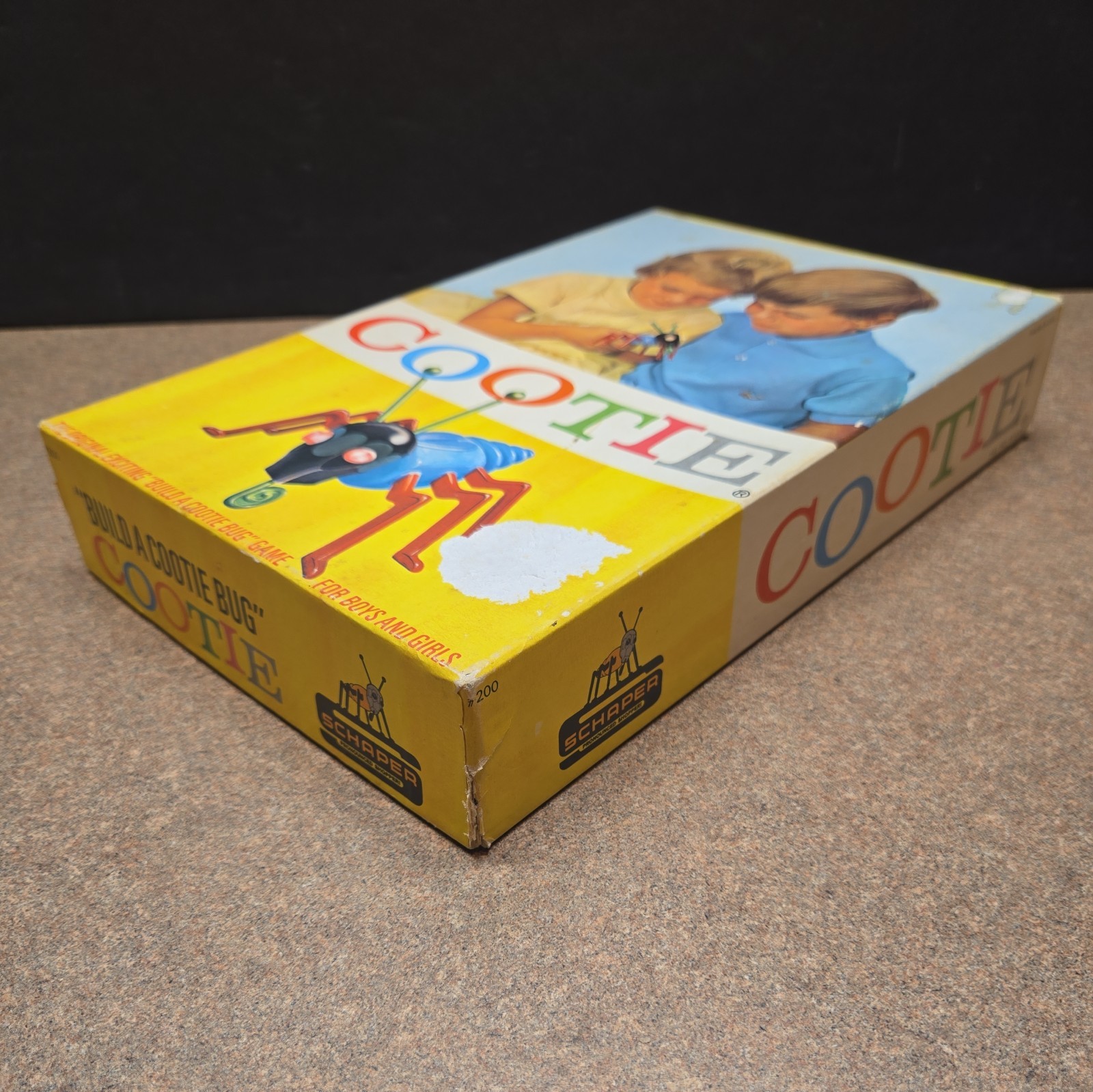 Vintage 1966 Schaper Build A COOTIE Bug Game Complete Nice Box