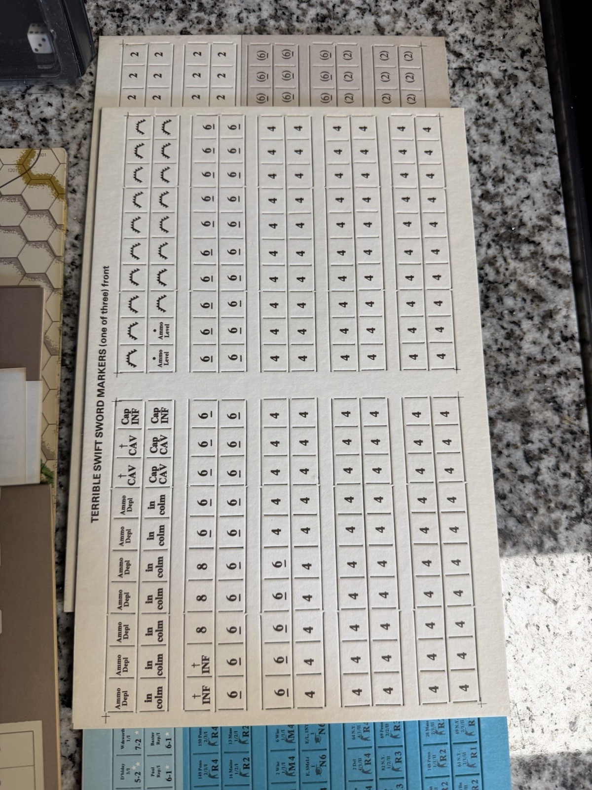 SPI 1976 Tray – TERRIBLE SWIFT SWORD – Three Days of Gettysburg Game UNPUNCHED