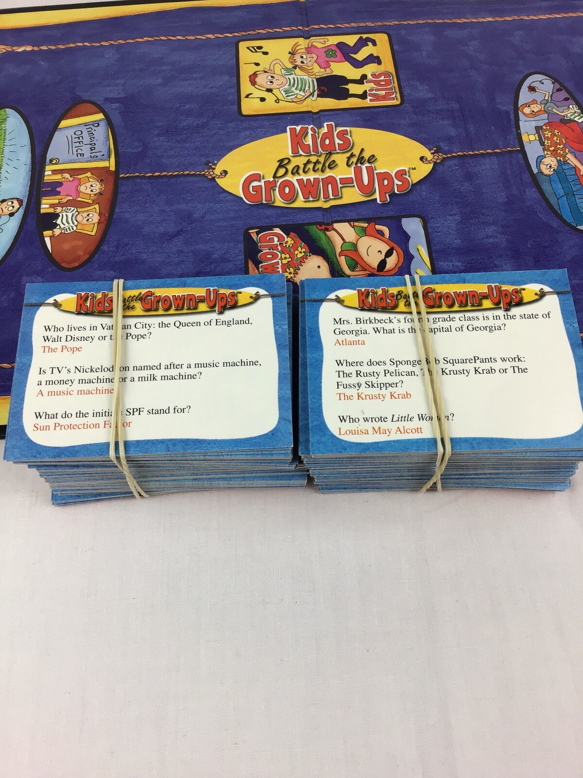 Kids Battle The Grown Ups Trivia Board Game University Games 2002 Complete