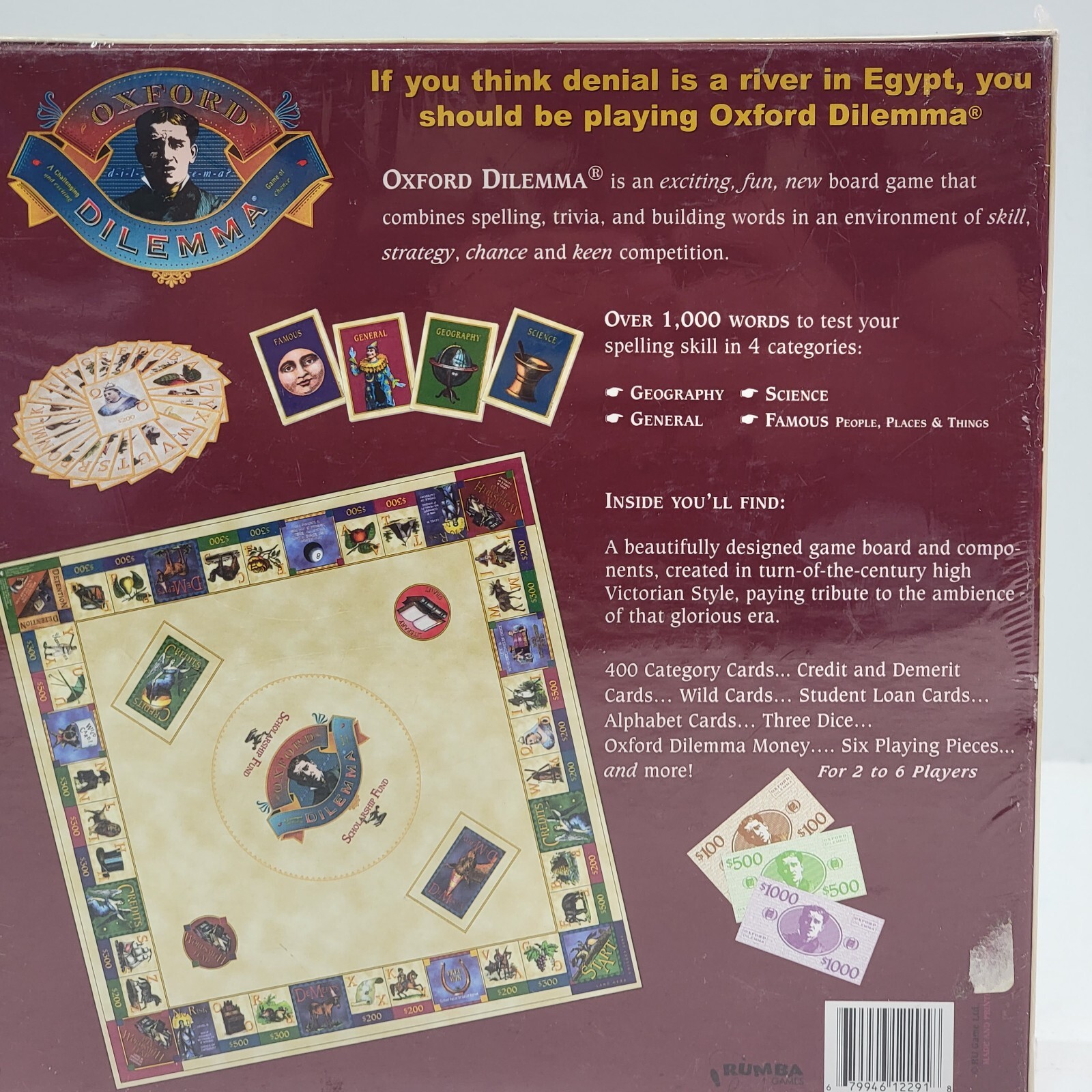 Oxford Dilemma Educational Trivia Spelling & Skill Learning Board Game Sealed!