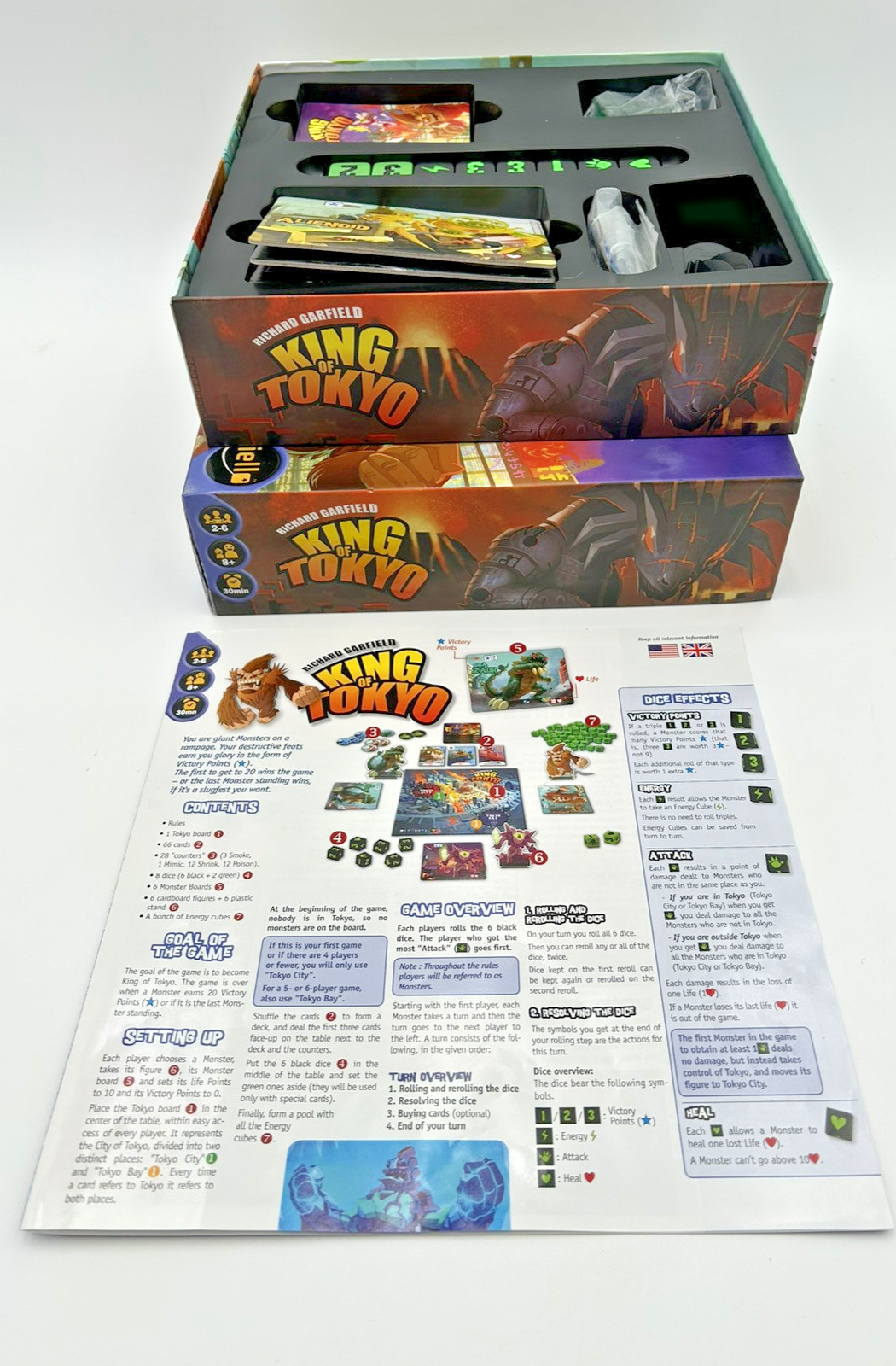 Richard Garfield King of Tokyo Board Game Open Box Excellent Condition Complete