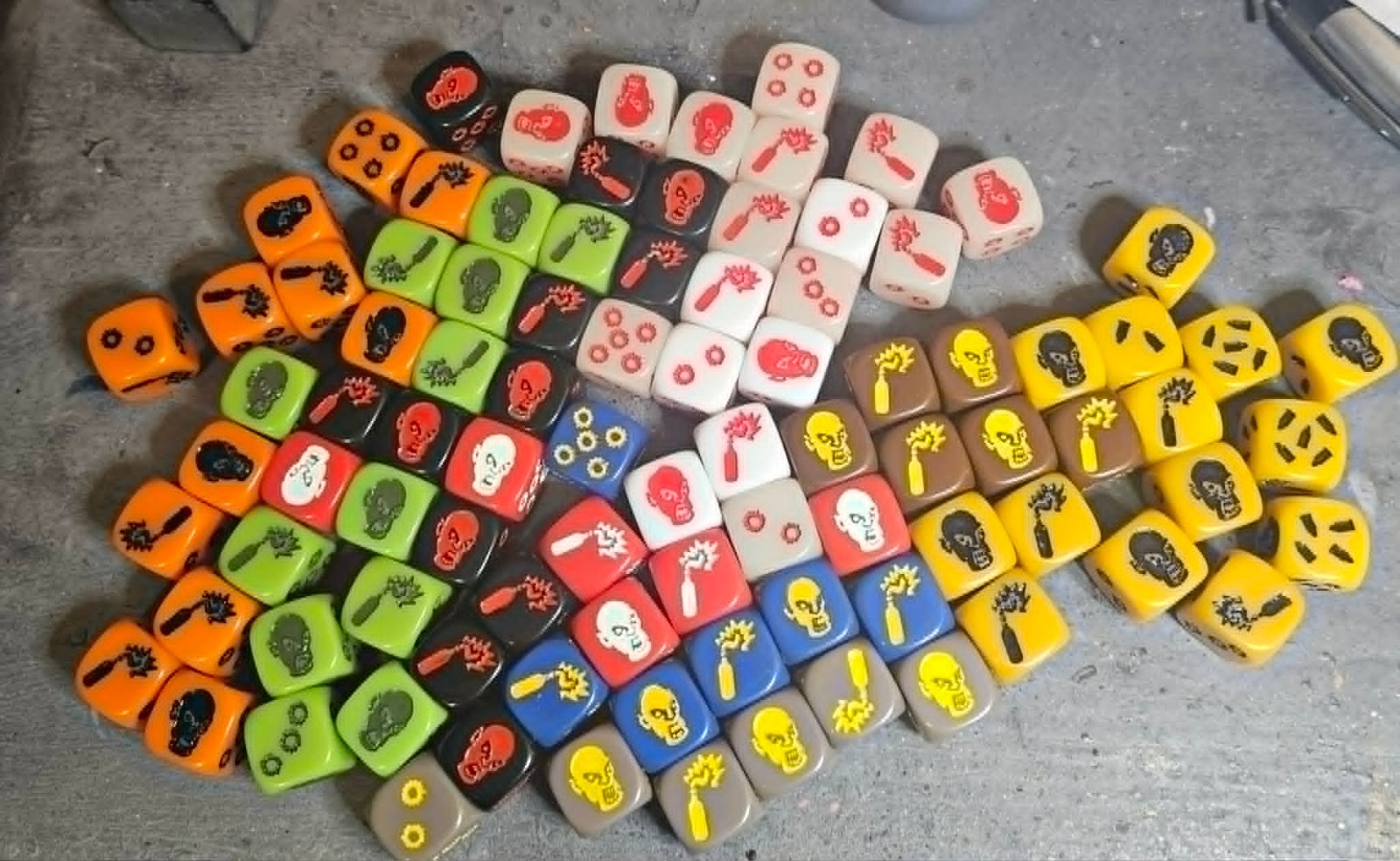 92 Zombicide Dice – 15 Sets (including rare sets)