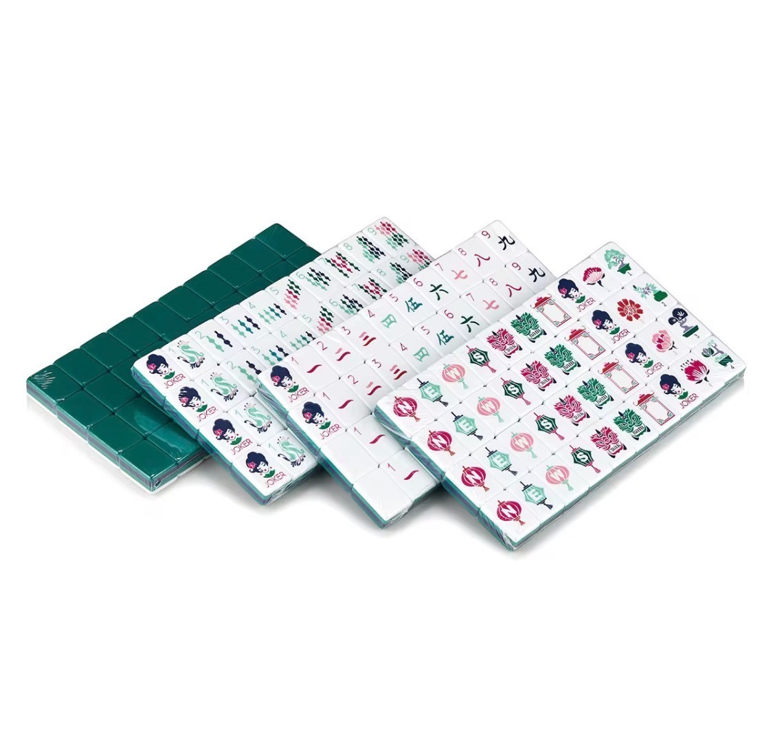 American Mahjong Game Set, 160 Dark Green Layered Mah Jong Tiles