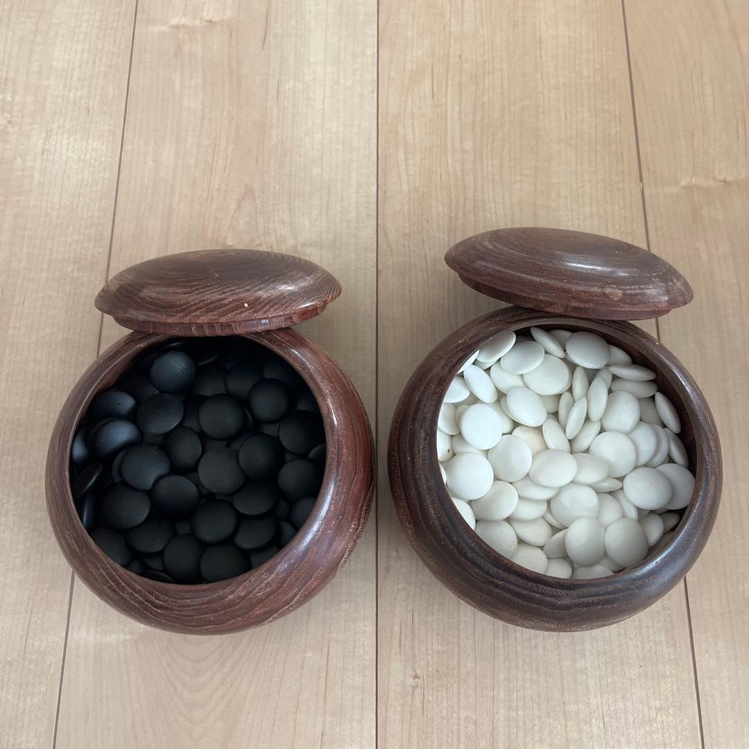 Japanese Go Stones White Black & Go Bowls for IGO Game Vintage Japan