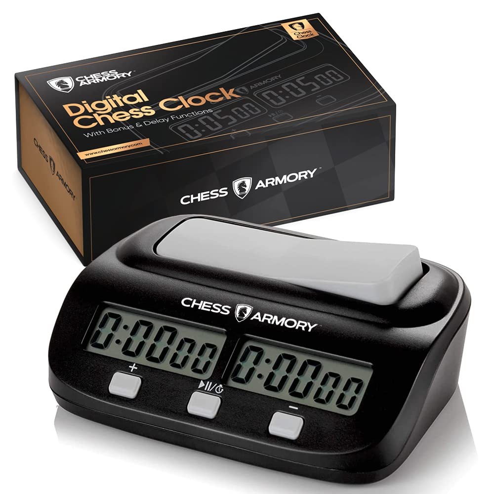 Digital Chess Clock Portable Timer with Tournament and Bonus Time Features